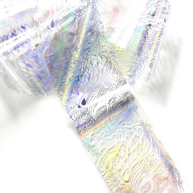 1 Roll 4*100cm Holographic Nail Foil Christmas 3D Transfer Sticker Manicure Nail Art Decals Water Slide