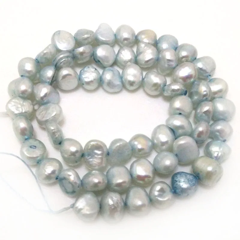 

16 inches 6-7mm Light Blue Natural Barqoue Nugget Pearl Loose Strand