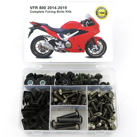Подходит для Honda VFR800 2014-2016 2017 2018 2019 2020 2021, полный комплект болтов для обтекателя, стальные винты для кузова, зажимы для обтекателя, крепеж