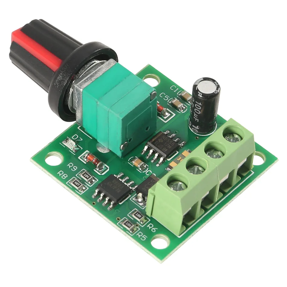 1.8V 3V 5V 6V 7.2V 12V 2A 30W DC Motor Speed Controller Mini DC Motor Speed Regulator Controls PWM 1803BK