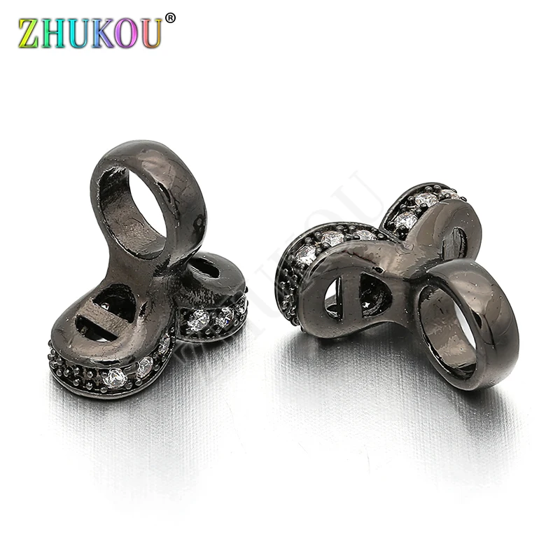 12*12mm High Quality Brass Cubic Zirconia Clasps Hooks Diy Jewelry Findings Making, Hole: 5mm, Model: VK1