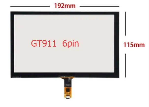 8นิ้ว192*115มม.192*117มม.สัมผัสหน้าจอชิป GT911 6pin หน้าจอสัมผัสแบบ Capacitive