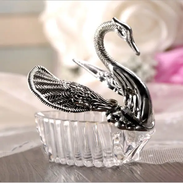 Wholesale Plain Swan Wedding Favor Candy Boxes Gift Box Silver And Gold Color Available,180pcs/lot