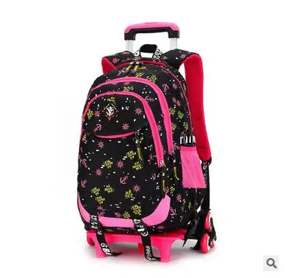 ZIRANYU School Rolling backpack Travel luggage Trolley School bag On wheels Girl\'s Trolley School backpack wheeled bag for girl