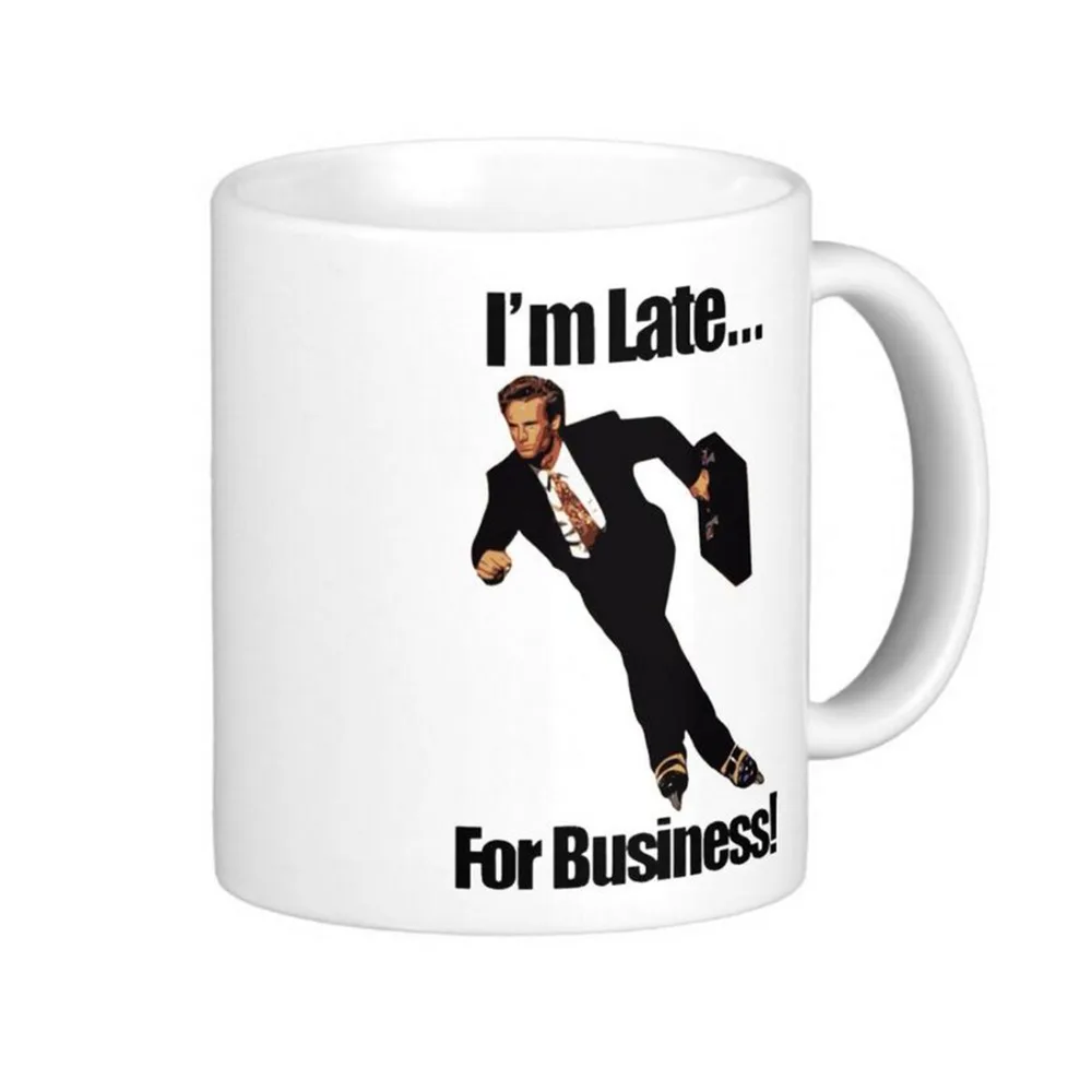 Late For Business Rollerblade Skater Meme White Coffee Mugs Tea Mug Customize Gift By LVSURE Ceramic Mug Travel Coffee Mugs