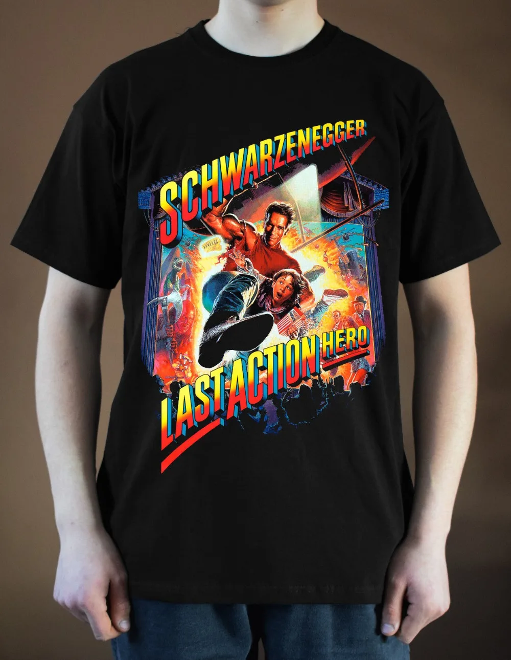 Last Action Hero Movie Poster Arnold Schwarzenegger 2019 New Trendy Hot Sale Men High Quality Logo Shirts