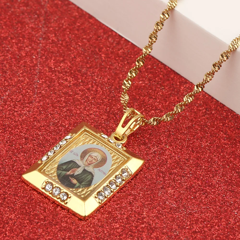 Russia Blessed Matrona of Moscow Pendant Necklaces Catholicism Orthodox Church Virgin Mary Ukraine Jewelry