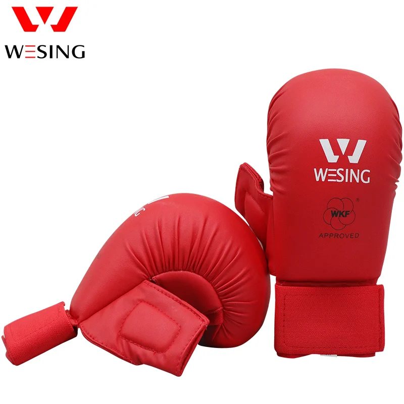 Wesing WKF karate gloves karate mitts for competition blue and red