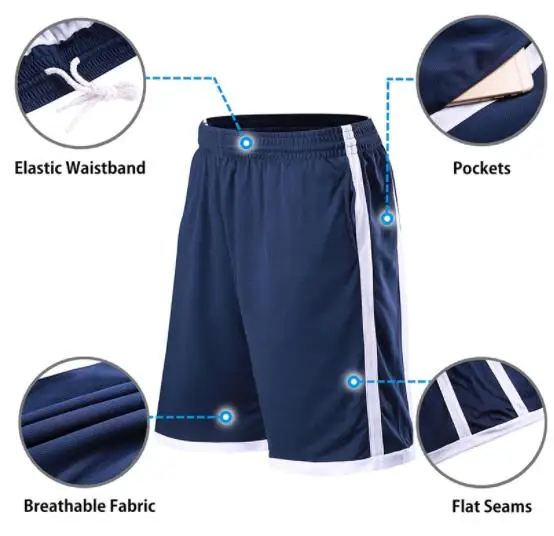 New Design Men Basketball Shorts With  Double Side  Pockets Hot Sell 18colors European Style