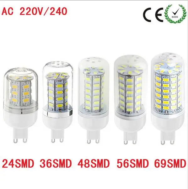 

G9 24leds 36leds 48leds 56leds SMD 5730 led corn bulb lamp Warm white /white 220V/110V G9 5730 led lighting