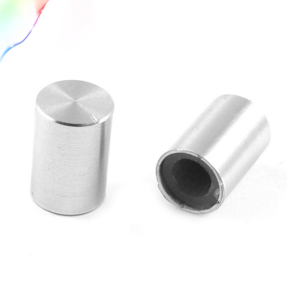 5 Pcs 10mm x 14mm Aluminum Rotary Potentiometer Knobs Silver Tone