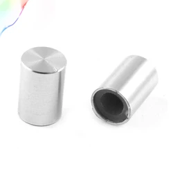 5 Pcs 10mm x 14mm Aluminum Rotary Potentiometer Knobs Silver Tone