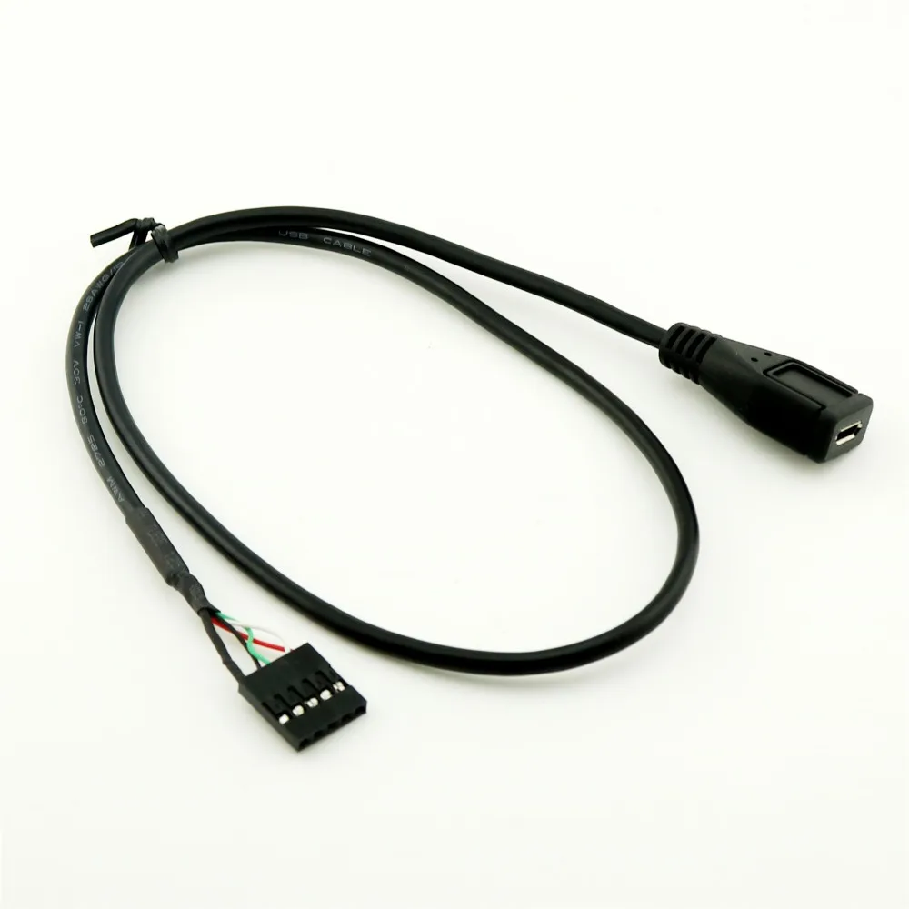 1pcs 50cm Micro USB Female to Dupont 5 Pin Female Header Motherboard Adapter Cable