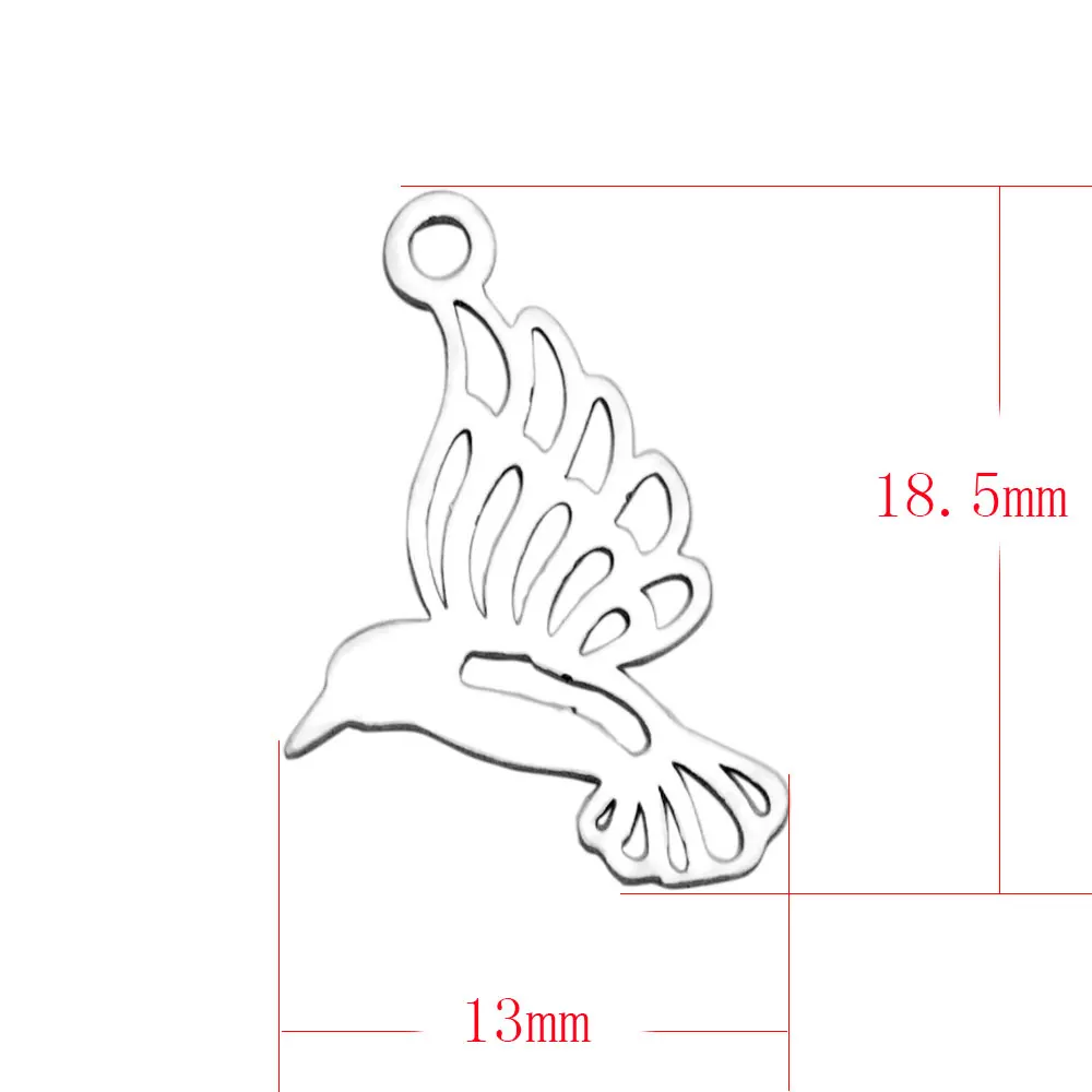 20pcs/lot variety of bird Stainless steel animal Flamingo hollow Charms for Jewelry DIY Making pendant for bracelet jewelry