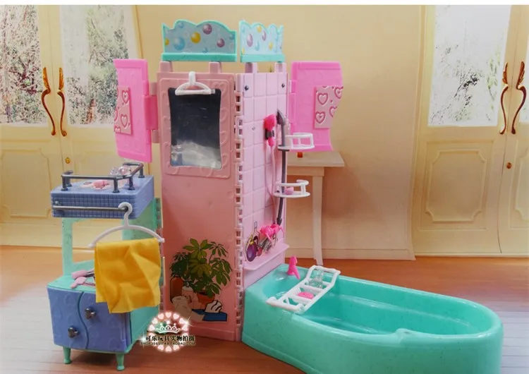 New arrival Summer swimming toys DIY doll bathroom tub For barbie Doll 1/6 Doll Accessories doll house Furniture set