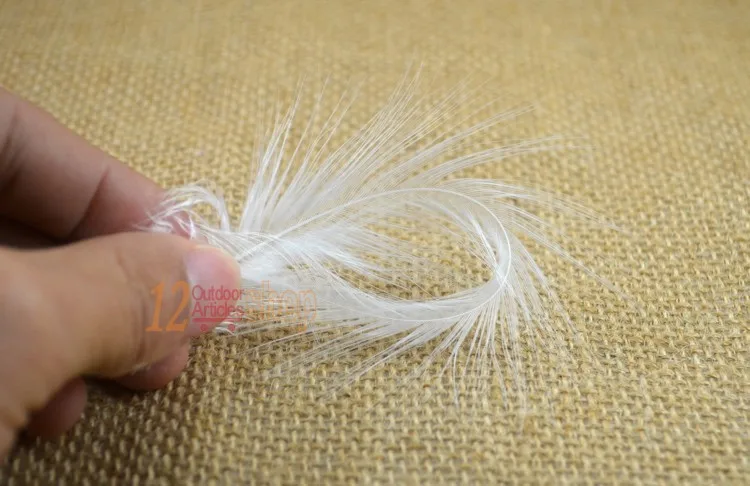 MNFT 50pcs/lot Cream White Necks Fly Tying Material Hen Feather Hackle Making Marabou Hairs For Fly Fishing