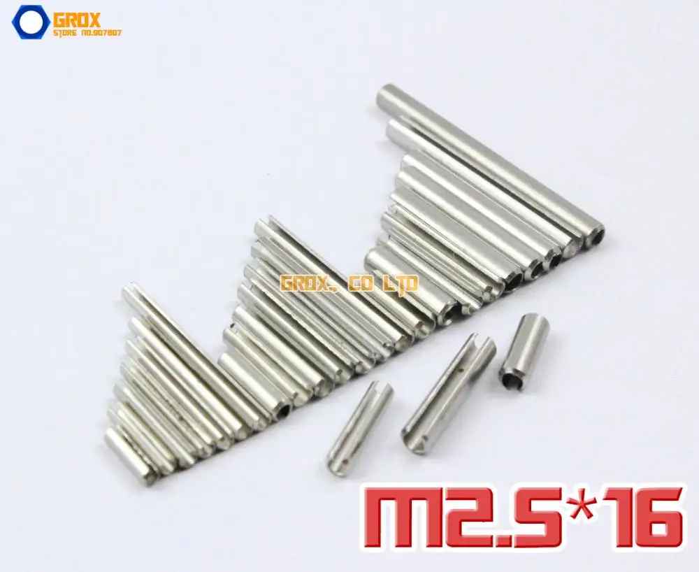 200 Pieces M2.5 x 16mm 304 Stainless Steel Slotted Spring Tension Pin Sellock Roll Pin