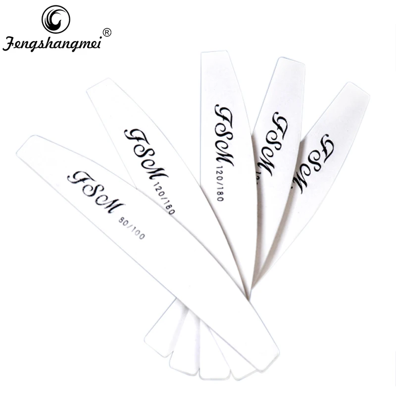 Fengshangmei Banana Shape White Emery Nail Buffer for Manicure