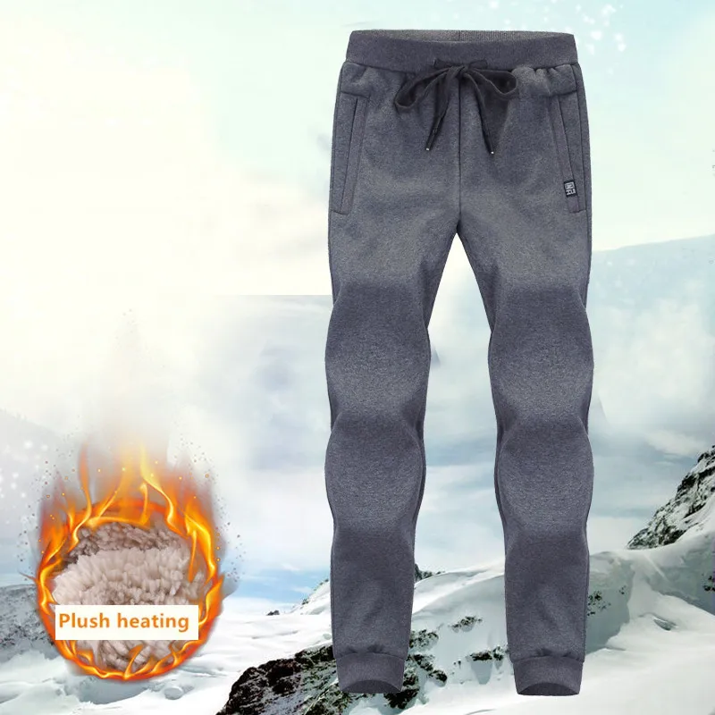 Dikke Fleece Jogger Heren Broek Katoenen Broek Mannelijke Winter Warme Fluwelen Trainingsbroek Trainingspak Joggers Herfst Winter