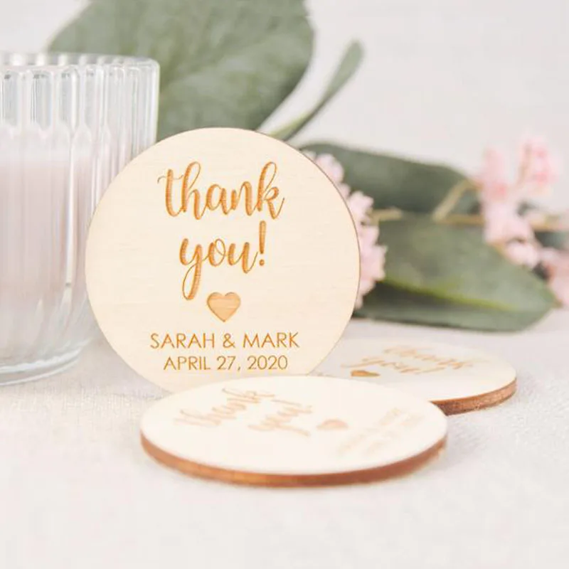 Custom Save The Date - Wooden Wedding Favors for Guests , Unique Personalized Wedding Favors,Rustic Wedding Thank You Magnets