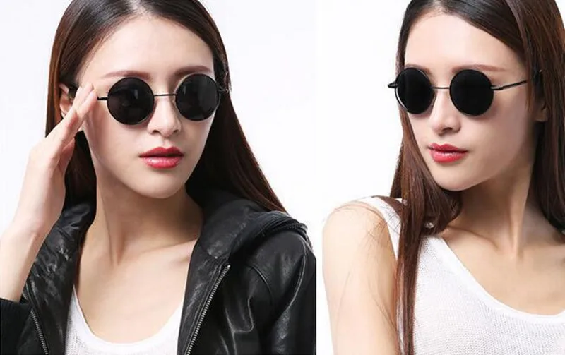Vintage Round Sunglasses Metal Full Rim Outdoor Sun Glasses Men Women Rx able Anti UV400
