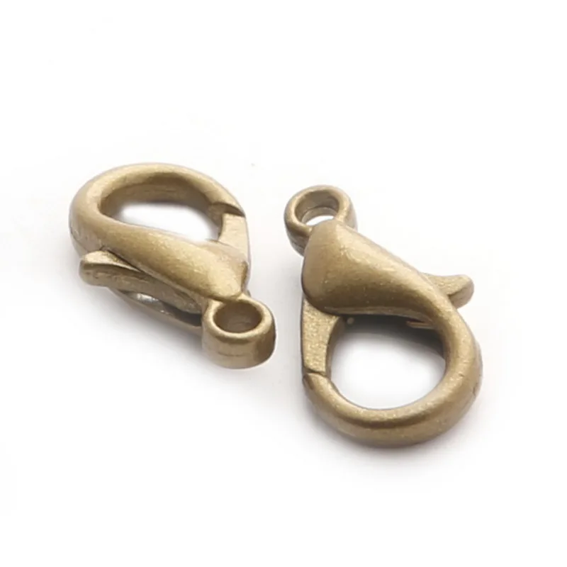 10-100pcs 14mm Bronze/Gold/Rhodium/Silver Metal Lobster Clasps Hooks For Jewelry Making Finding DIY Link Chain Necklace Bracelet