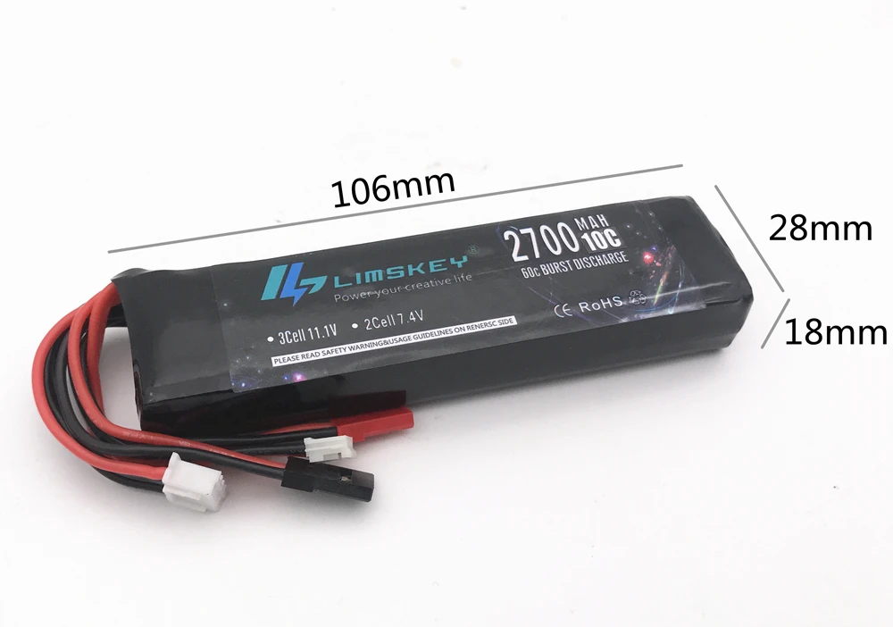 11.1V 2700mAh 3S Li-Po Battery for Walkera DEVO 7 T8FB DEVO 10 DEVO12E F12E WFLY9 RadioLink AT9 AT10 AT90S Transmitter 2600mah