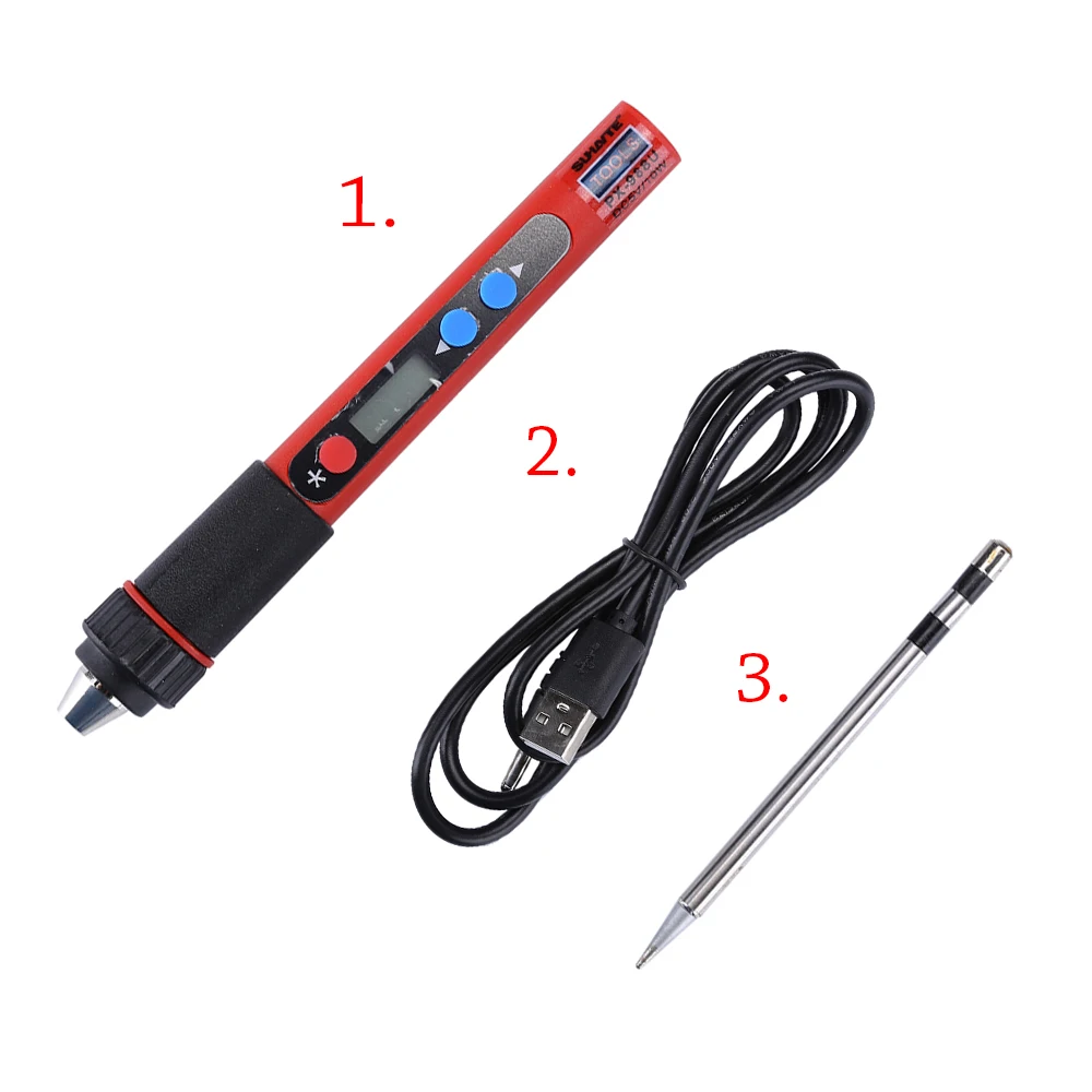 Portable Digital LCD USB Soldering Iron 5V 10W Ferro De Solda Adjustable Temperature Solder Iron Welding Tools