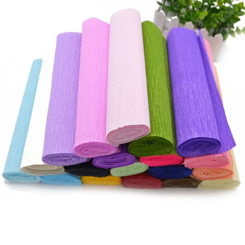 250x25cm 1 Roll DIY Flower Making Crepe Papers Wrapping Flowers Gifts Packing Material Handmade Diy Wrapping Paper Craft Decor