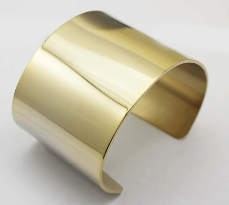 Fashion Yellow Gold Color wide cuff Bangle Bracelet Stainless Steel Bracelet Bangles Europe and American concise