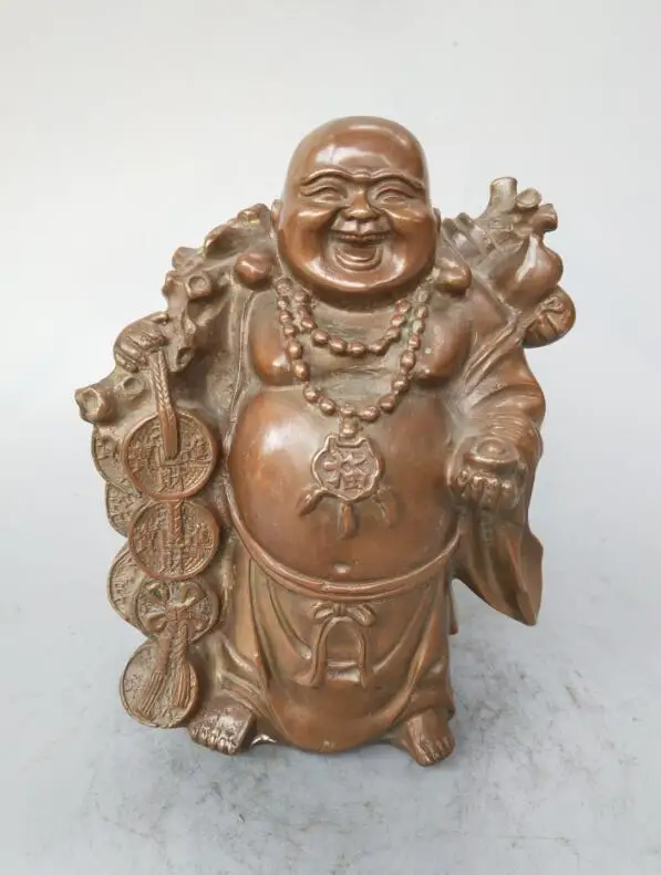 

Chinese pure brass maitreya Buddha wealth statue