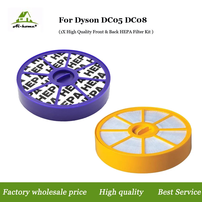 Front & Back HEPA Filter Kit for Dyson DC05 DC08 DC15 Pre & Post ,upper & lower Motor Allergy Vacuum Replacement