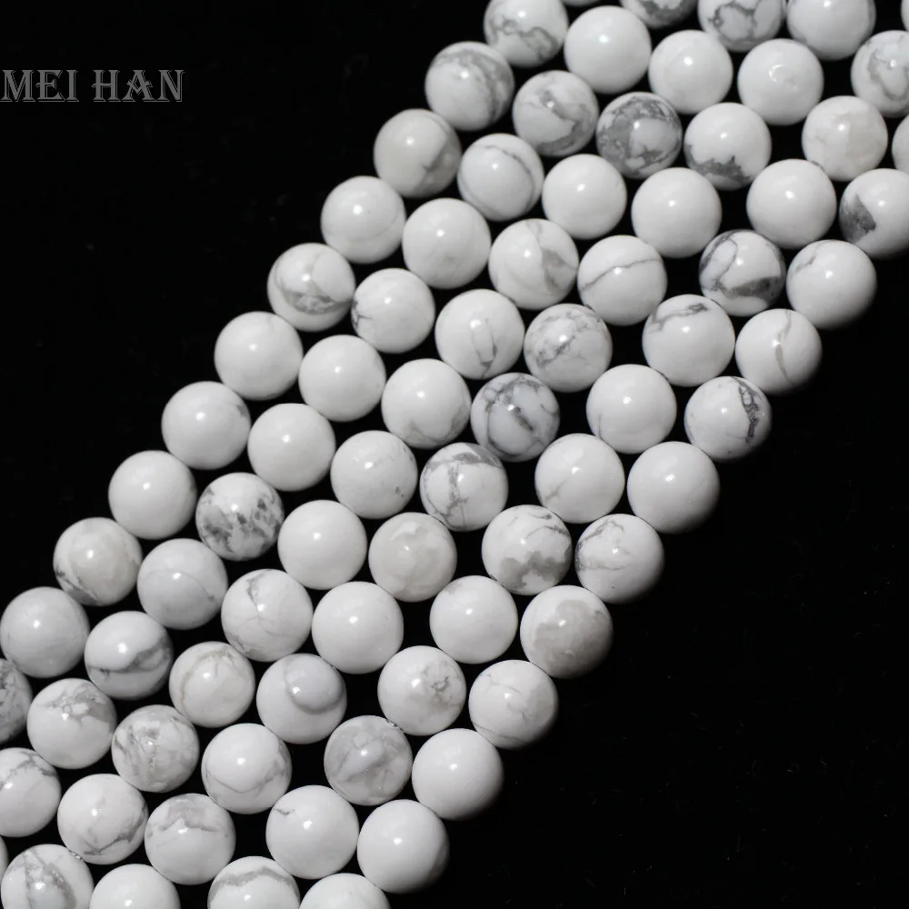 Prestyle Meihan Natural Howlite Stone ,Bracelet Smooth Round Loose Beads, Fashion Jewelry Gift, Wholesale