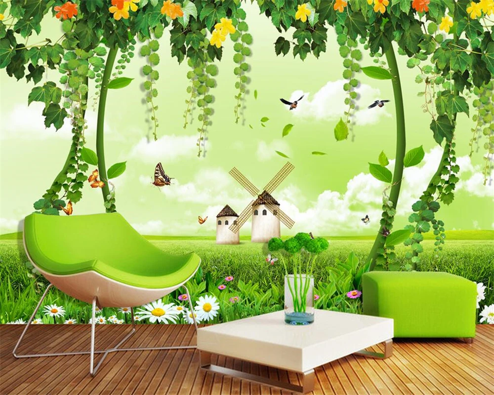 

Beibehang Custom Wallpaper Fresh Fairy Scenery 3D TV Backdrop Kids Room Dresses Background Frescoes wallpaper for walls 3d mural