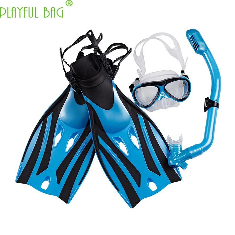 

Flippers kids Tempered Glass Diving Mirror Silica Gel Snorkeling Set Children's Paddle Underwater Respirator