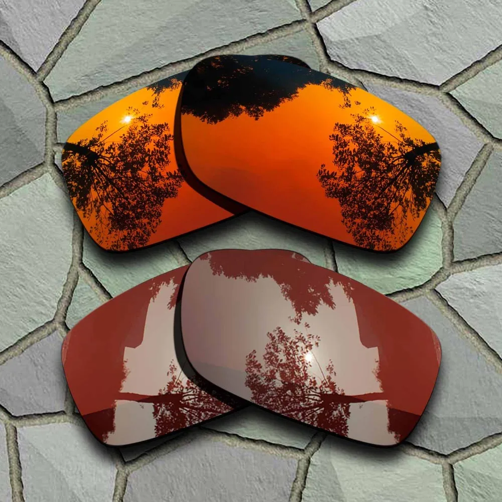 

Red Orange&Bronze Brown Sunglasses Polarized Replacement Lenses for Oakley Crankcase