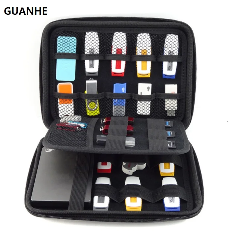 Guanhe Electronics Cable Organizer Tas Usb Flash Drive Geheugenkaart Hdd Case Travel Case