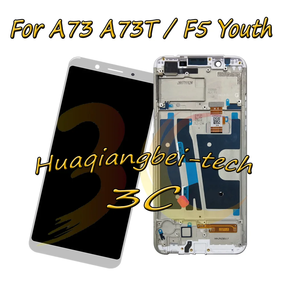 

For OPPO A73 A73T / F5 Youth CPH1727 Full LCD DIsplay + Touch Screen Digitizer Assembly With Frame Black / White 100% Tested