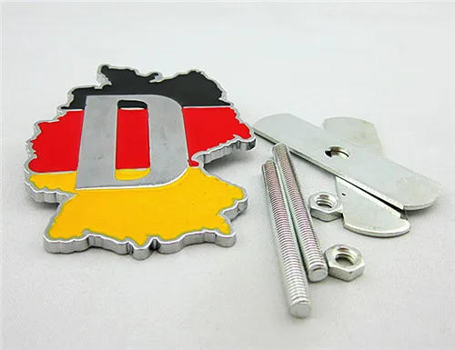 5 Sets Car 3D Metal Germany Flag Front Hood Emblem Badge For Cadillac Buick Chevrolet Ford Lincoln Chrysler Jeep Dodge Focus