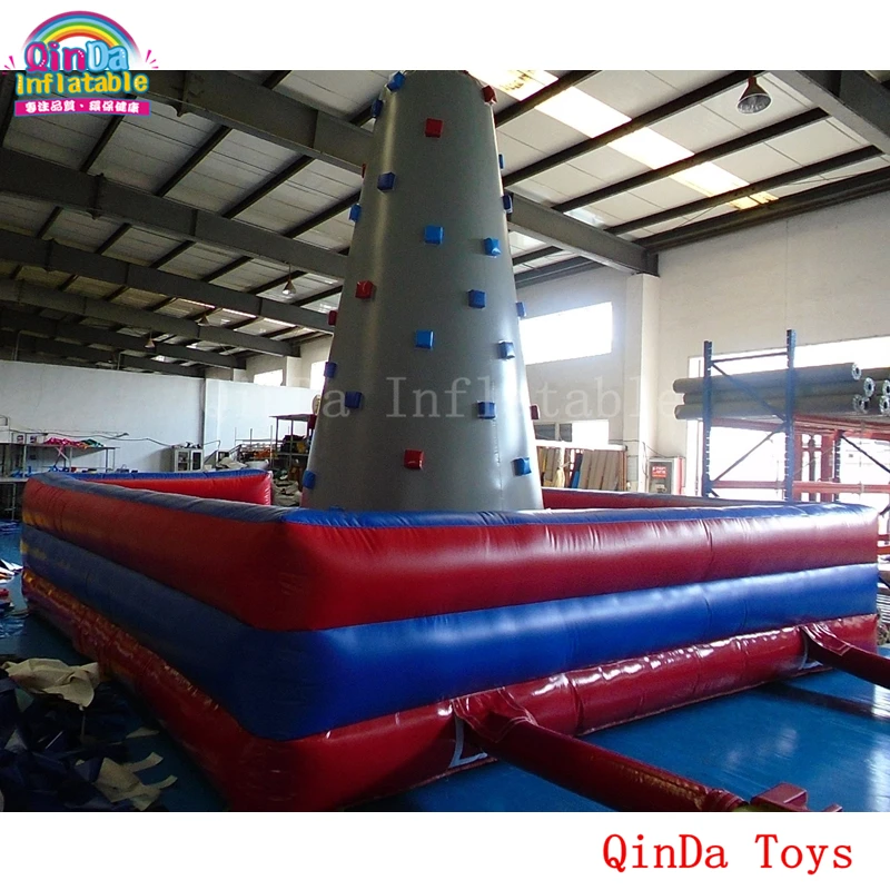 Sport Game Inflatable Tower For Climbing,6*6*5m Inflatable Rock Climbing Wall For Sale