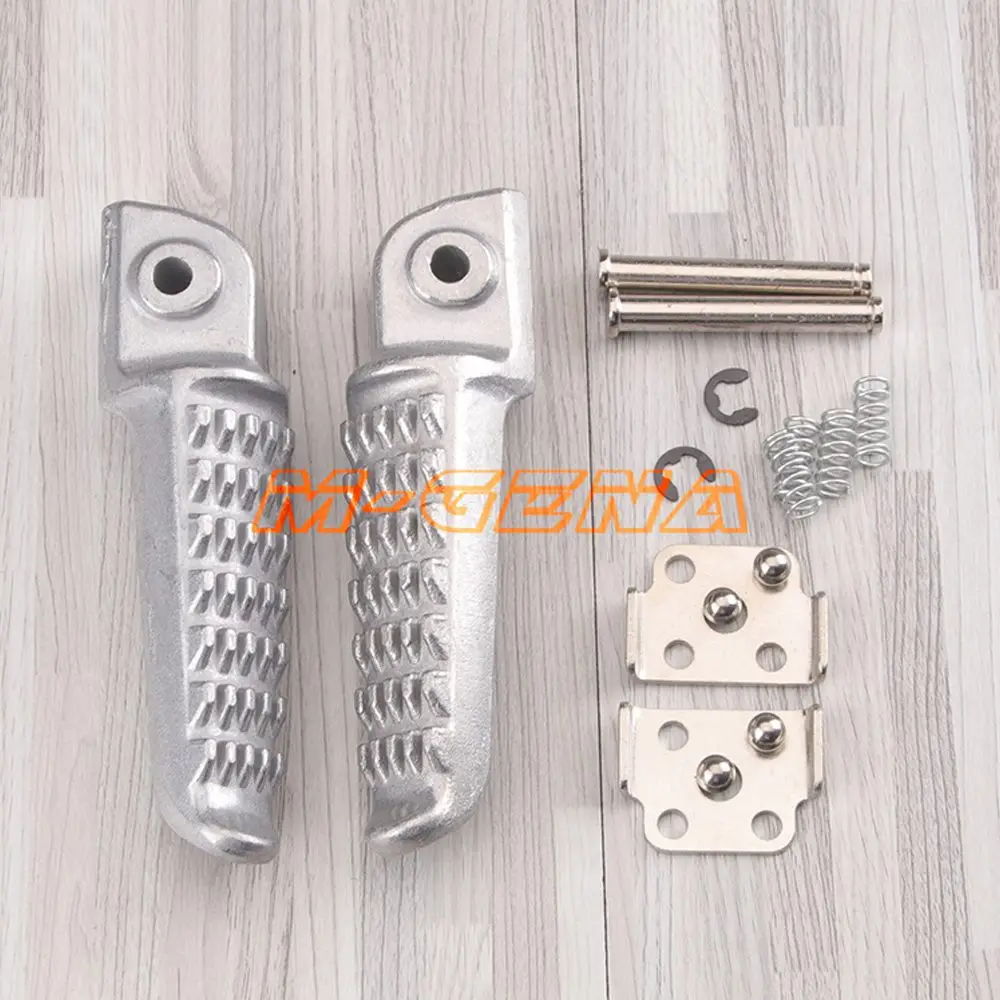 Motorcycle Front Rear Footrests Foot pegs For Kawasaki Z750 Z800 Z1000SX ER-6F ER-6N ZX6R ZX636 ZX9R ZX10R ZX12R ZX14R Silvery