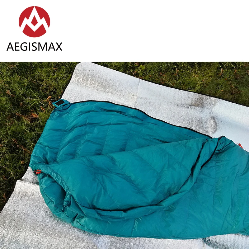 AEGISMAX-saco de dormir ultraligero para adultos, saco de dormir de nailon para acampar al aire libre, de tres estaciones momia, plumón de ganso