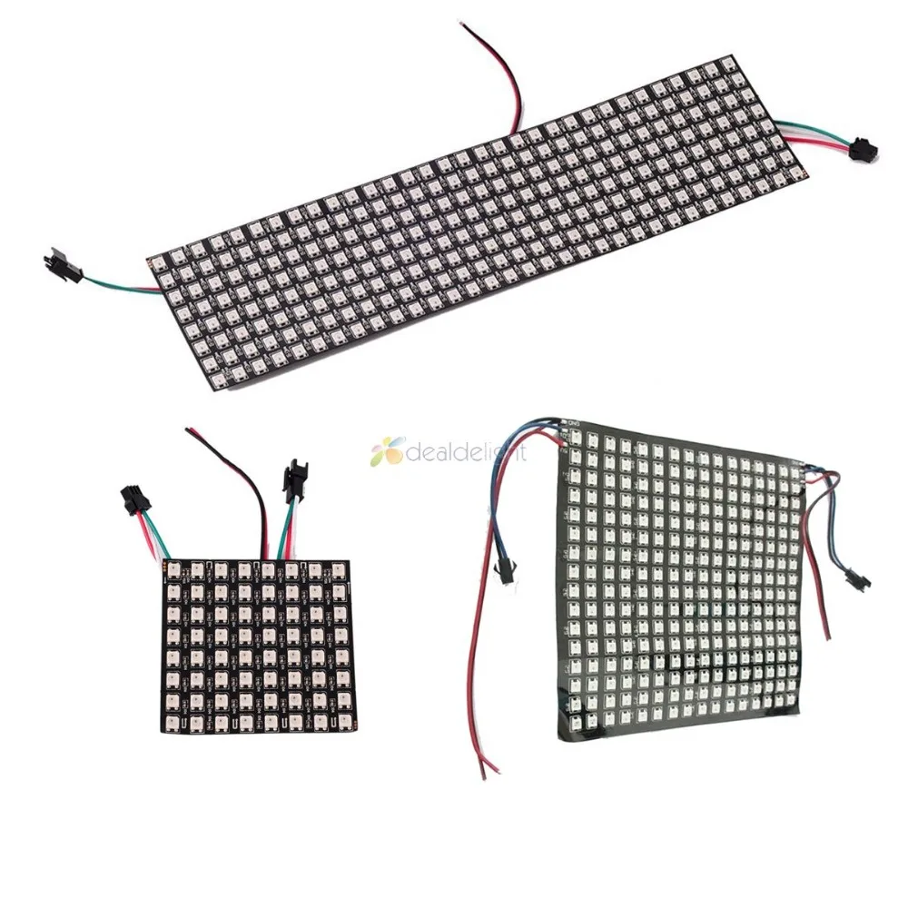 WS2812B Panel Screen 8*8,16*16,8*32 Pixel 256 Pixels Digital Flexible LED Programmed Individually Addressable Full Color DC5V