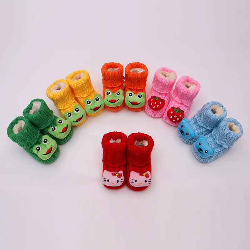 New Baby 0-1 Years Old Warm Plus Fluff Line Shoes Rope Handmade Baby Toddler Cotton Shoes