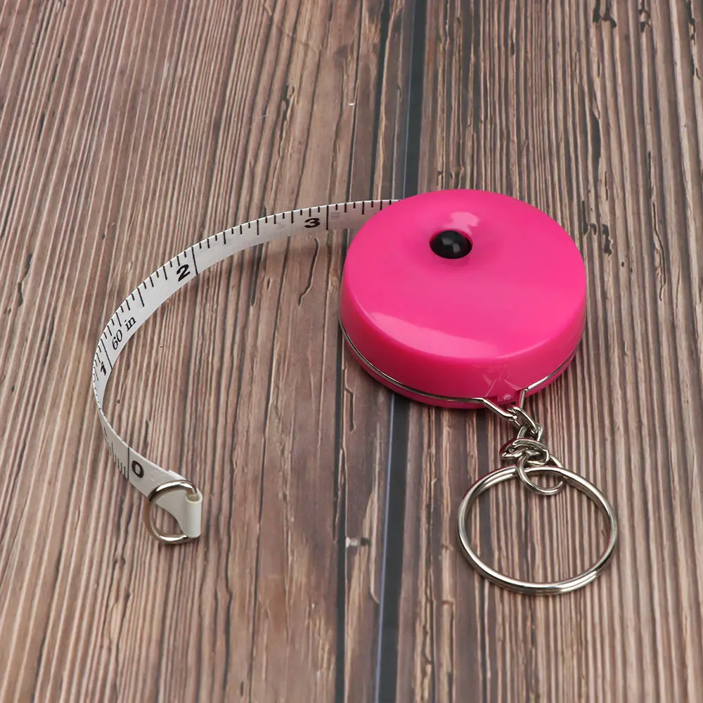 Practical Candy Color Keychain Tape Measure 1.5 Meters Quantity Clothing Size Tape Measure Small Tape Measure