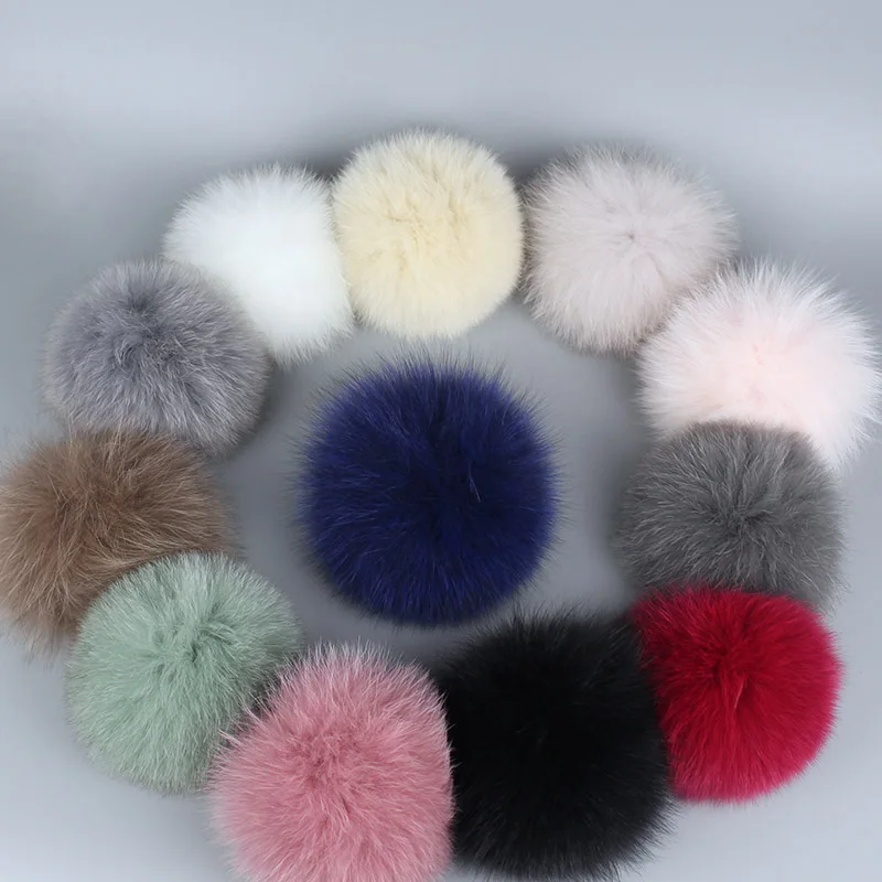 Real Natural Raccoon Fox Fur Pompoms Fur Balls For Knitted Hat Cap Beanies Skullies and Keychain and Scarves Real Fur Pom poms