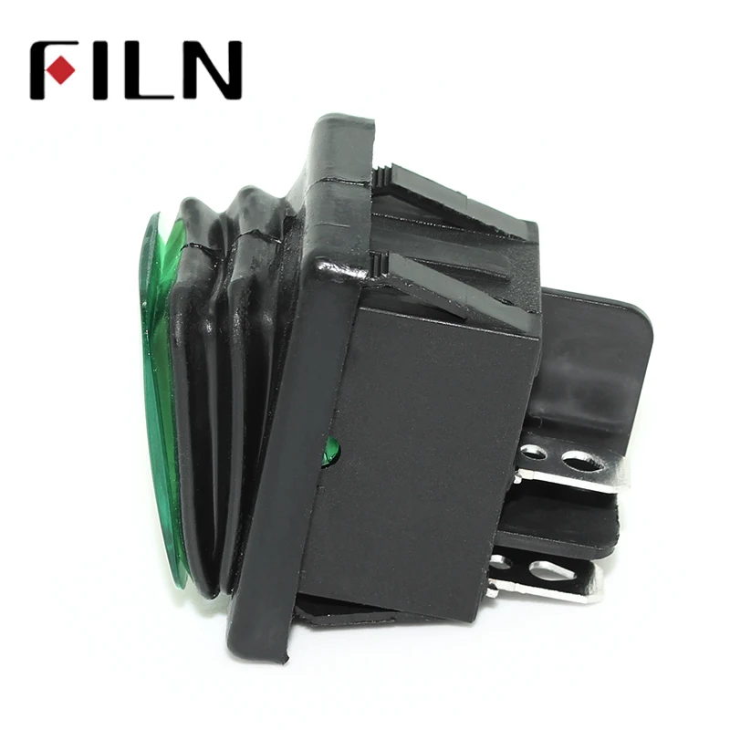 filn T85 sliver contact point copper pin waterproof off-(on) momentary on reset 16A rocker switch