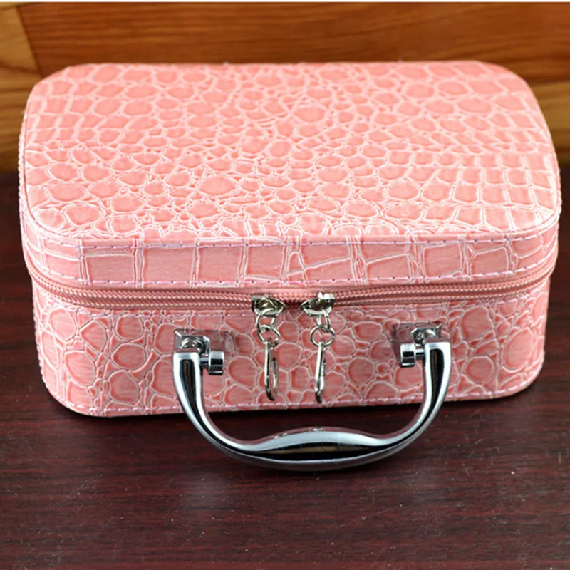 Earth tell Recommendation! Travel bag Fashion Princess Jewelry Box Cosmetic Case PU Storage Box Jewelry Display Brithday Gift