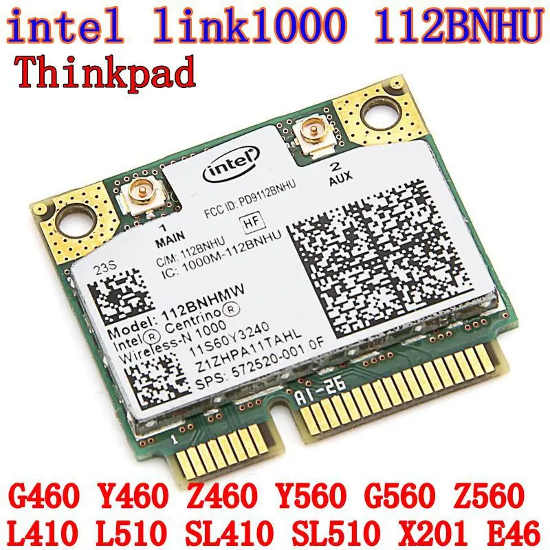 

Беспроводная Wi-Fi карта Centrino Wireless-N 1000 MINI PCI-E 802.11b/g/N Wlan для T410 T510 Y460 B460 Z460 G460 60Y3241