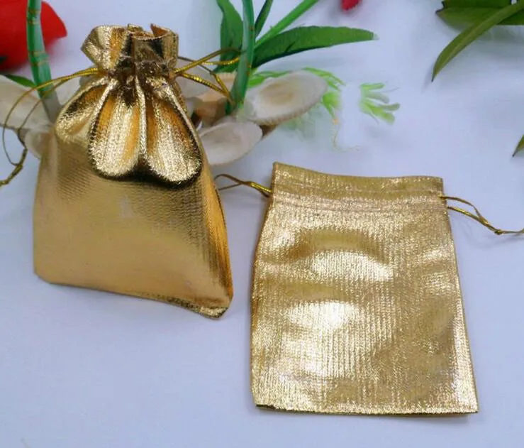 

13*18cm 200pcs Handmade Gold Drawstring Bags For Wedding/Party/Christmas/Gift/Jewelry Pouches Packaging Bags